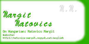 margit matovics business card